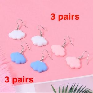 Cloud earrings set of 3